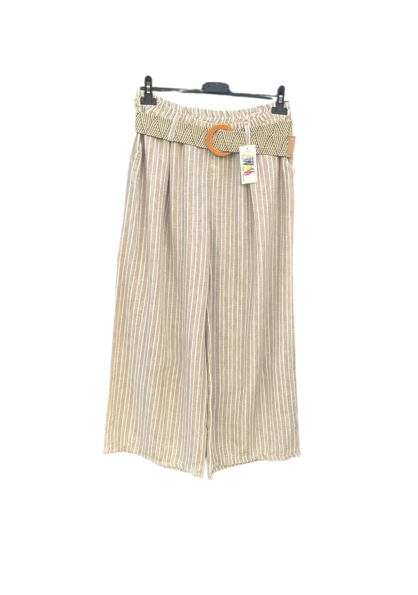 Luftige Sommerhose mit feinem Streifenmuster