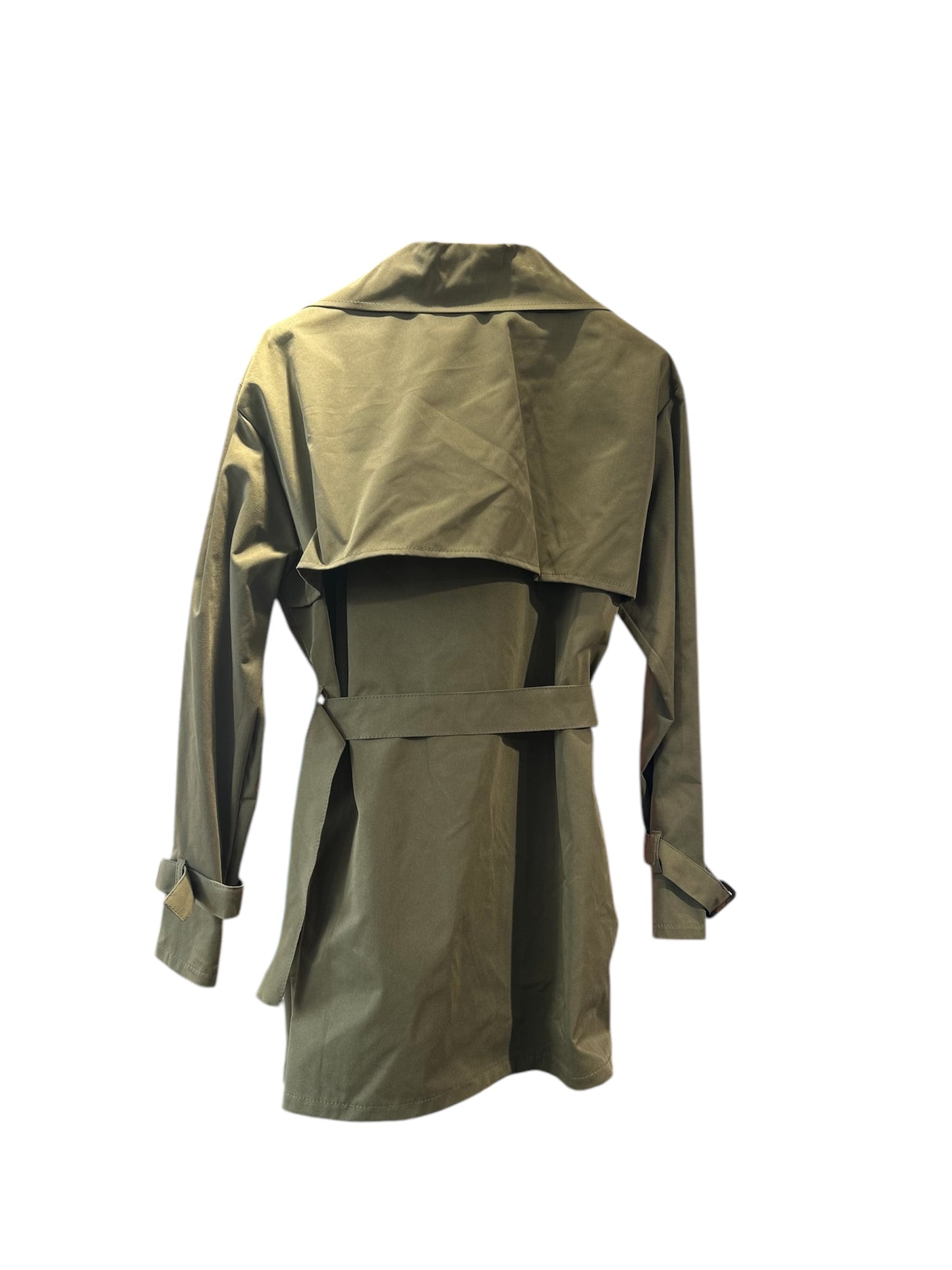 Eleganter Damen-Trenchcoat in Beige und Dunkelgrün
