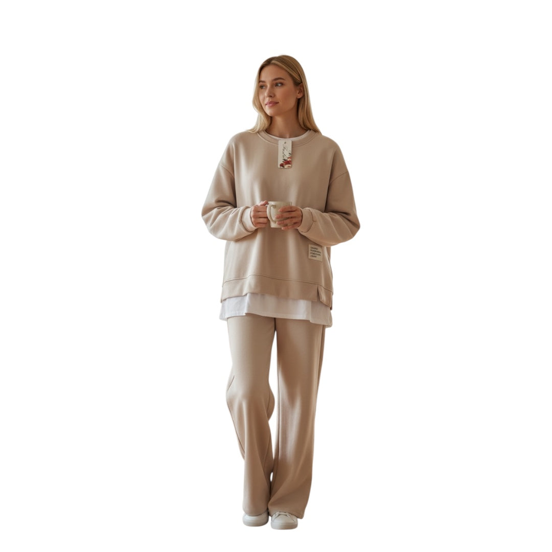 Cloud-Comfort Lounge-Set – 2-teiliges Set aus Sweatshirt & Wide-Leg Hose