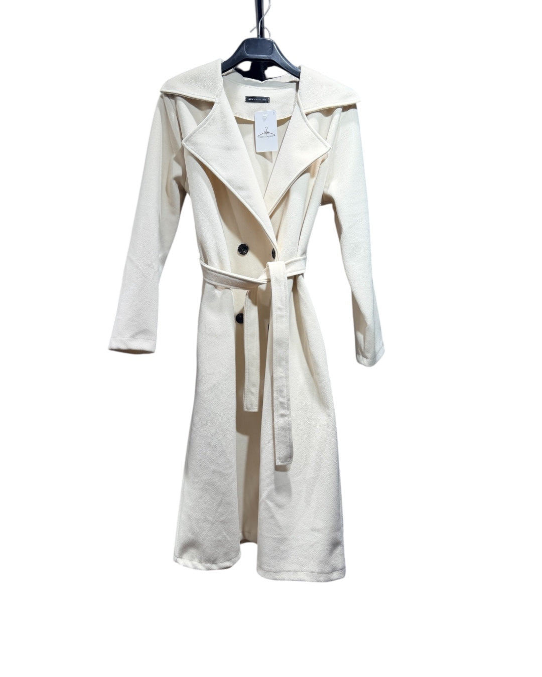 Eleganter Damenmantel mit Taillengürtel und Reverskragen