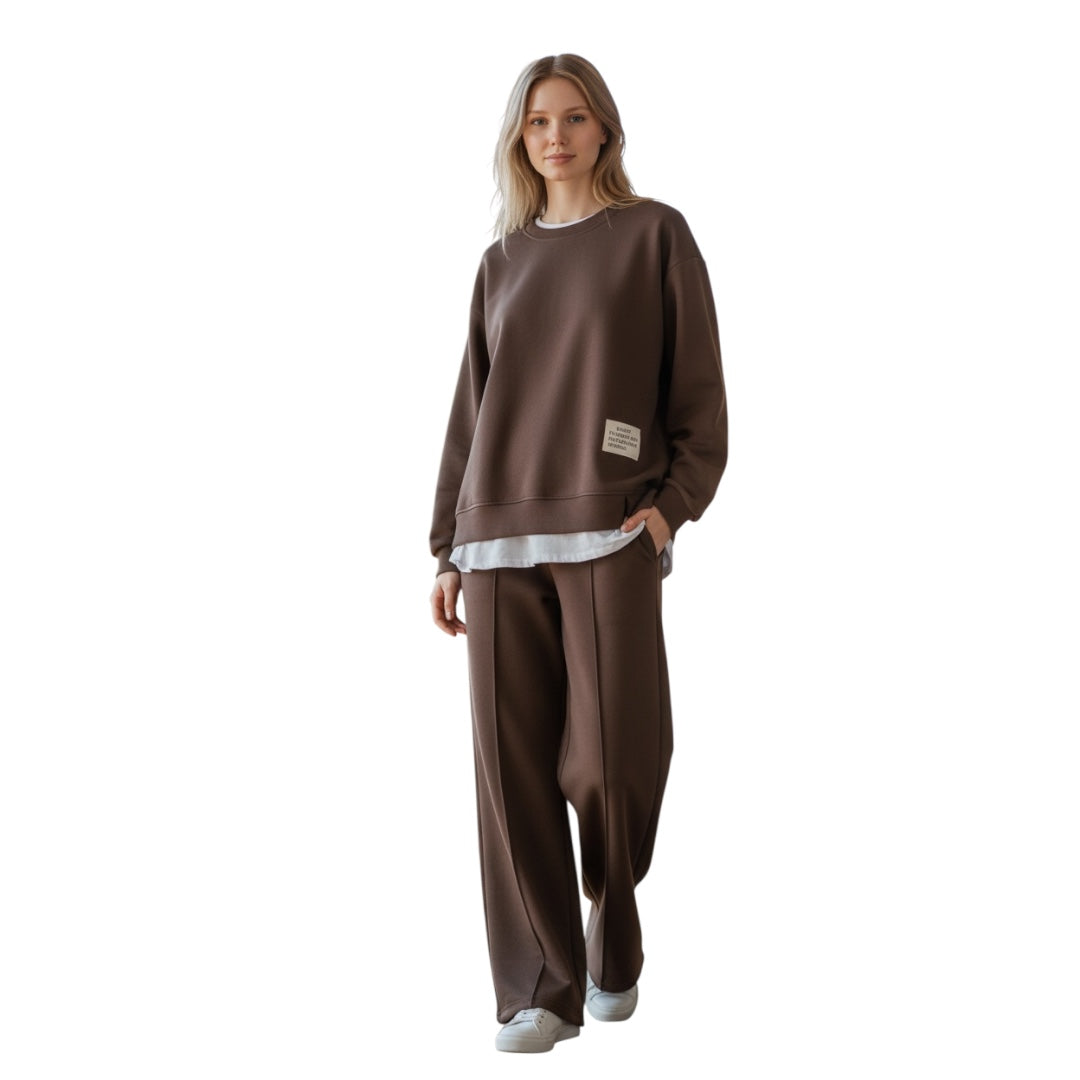 Cloud-Comfort Lounge-Set – 2-teiliges Set aus Sweatshirt & Wide-Leg Hose